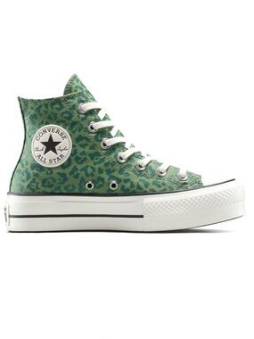 Converse Chuck Taylor All Star Lift Platform Green Leopard Women’s size 8.5 NEW